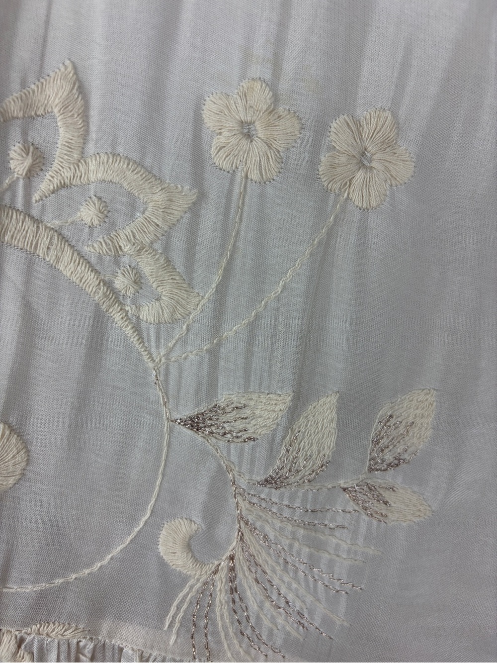 Angela Moda Italy Silk Embroidered Floral Boho Blouse Tunic Medium - Picture 11 of 16